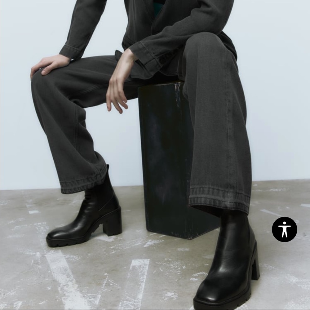 Zara Heeled Leather Ankle Boots